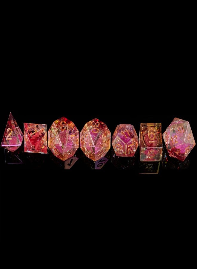 FugaCity DND Dice Set,Liquid Core Handmade Sharp Edge 7 Piece Resin Dice-Dungeons and Dragons Polyhedral Dice Set, D&D Dice Set with Gift Dice Case for RPG MTG Table Games （ - Image 5